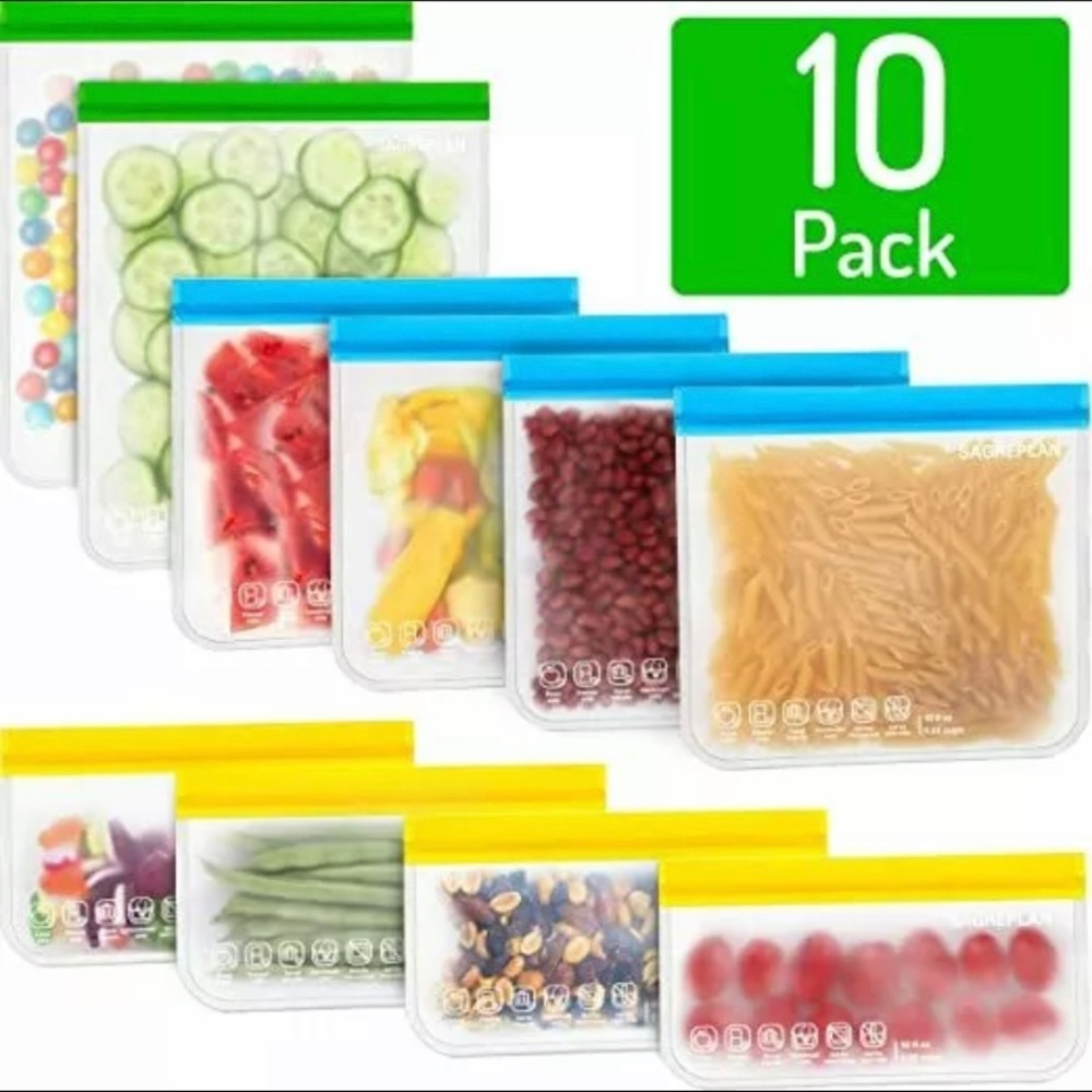 Bahoo Biodegradable Reusable Storage Bags 10 Pack